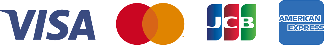 Visa, Mastercard, JCB, American Express